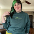 Girlmoss embroidered forest green soft fleece crewneck sweater, unisex T-Shirts, Hoodie, Sweatshirt | PureTeeCo.com