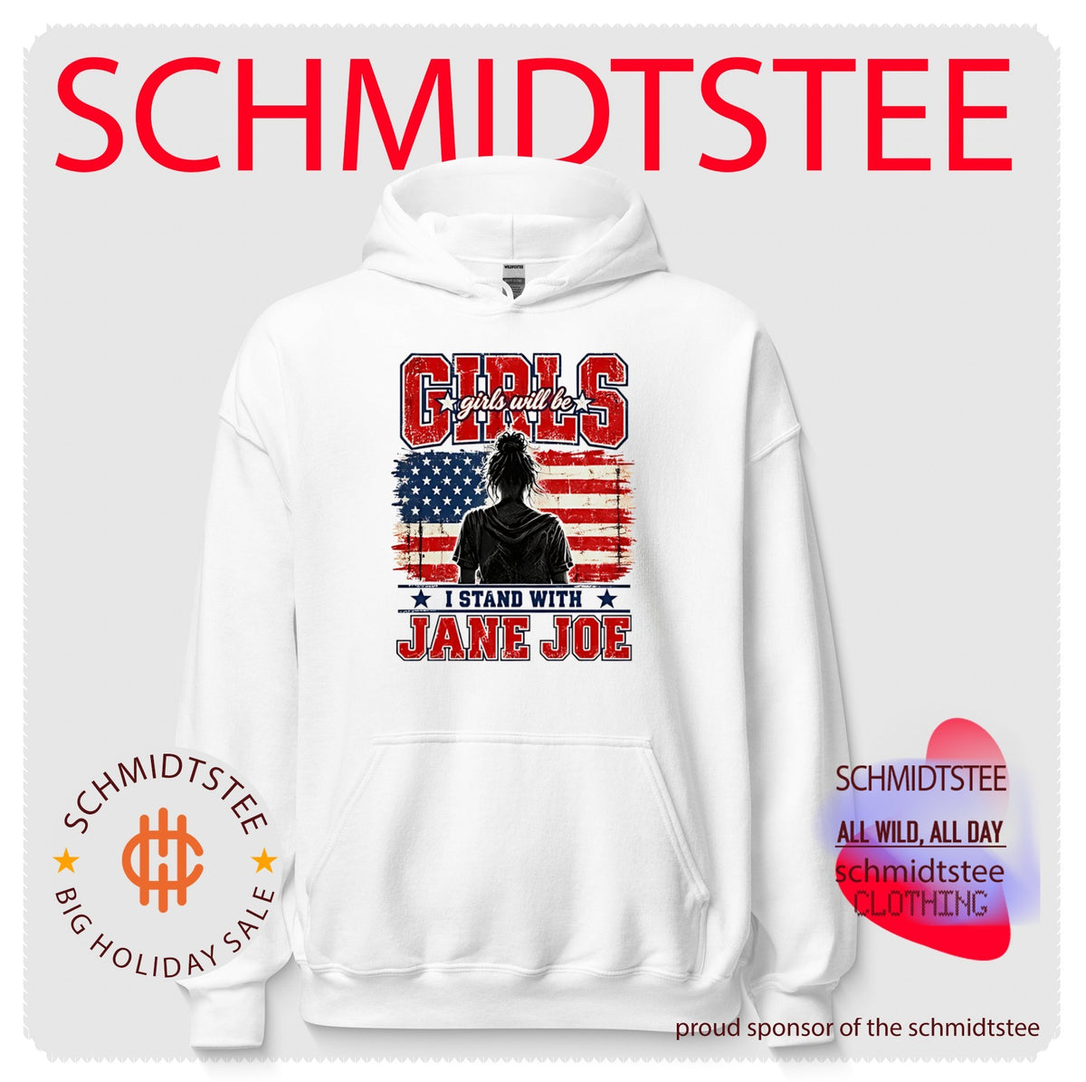 Girls Will be I Stand With Jane Doe USA flag shirt