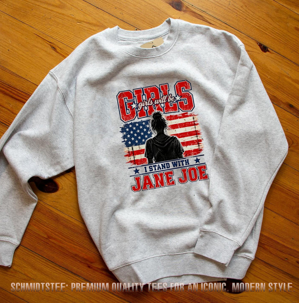 Girls Will be I Stand With Jane Doe USA flag shirt