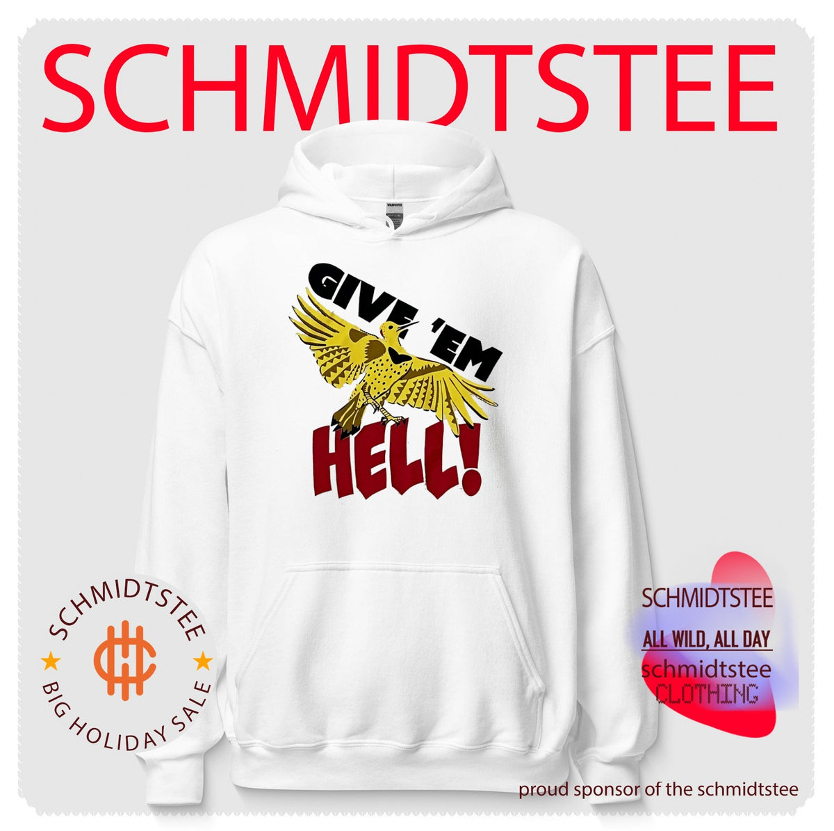 Give ‘Em Hell Yellow Flicker Bird Woodpecker shirt