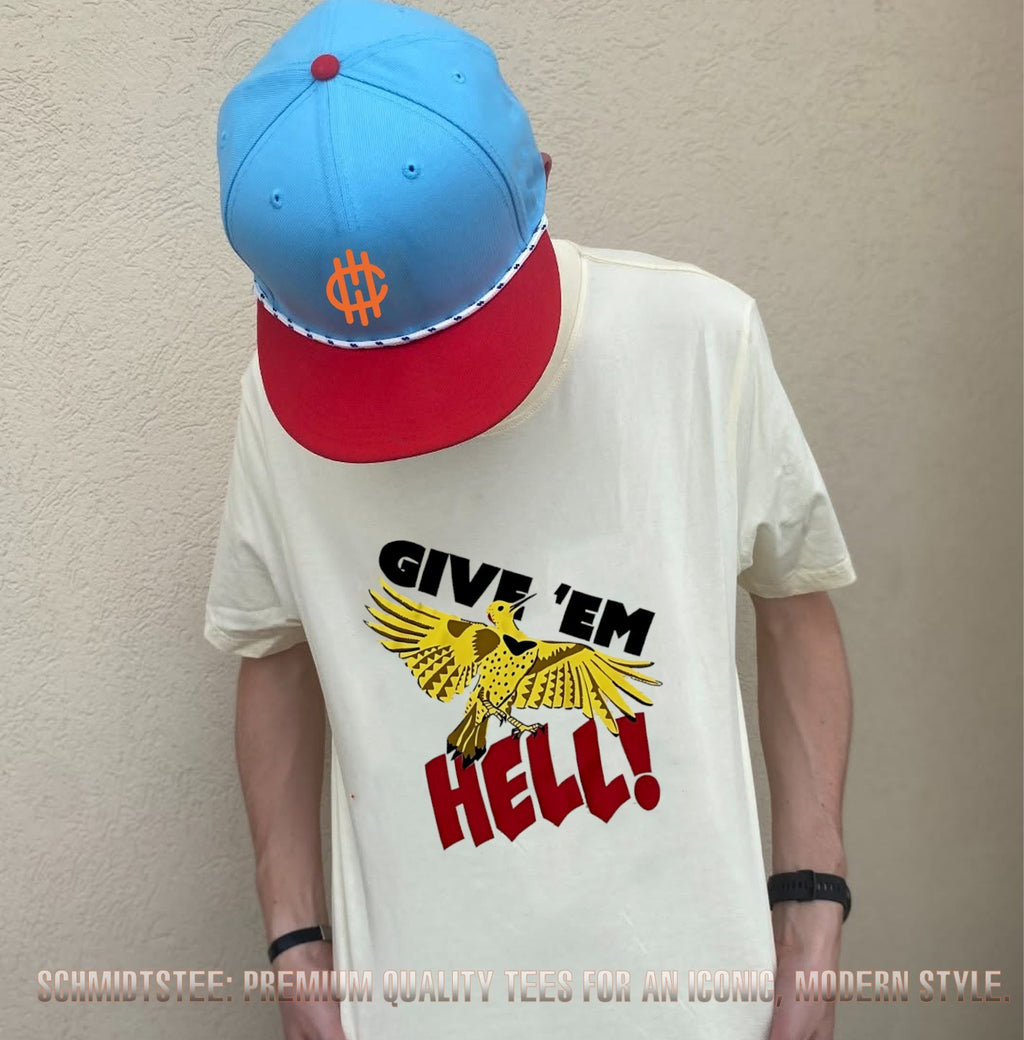 Give ‘Em Hell Yellow Flicker Bird Woodpecker shirt