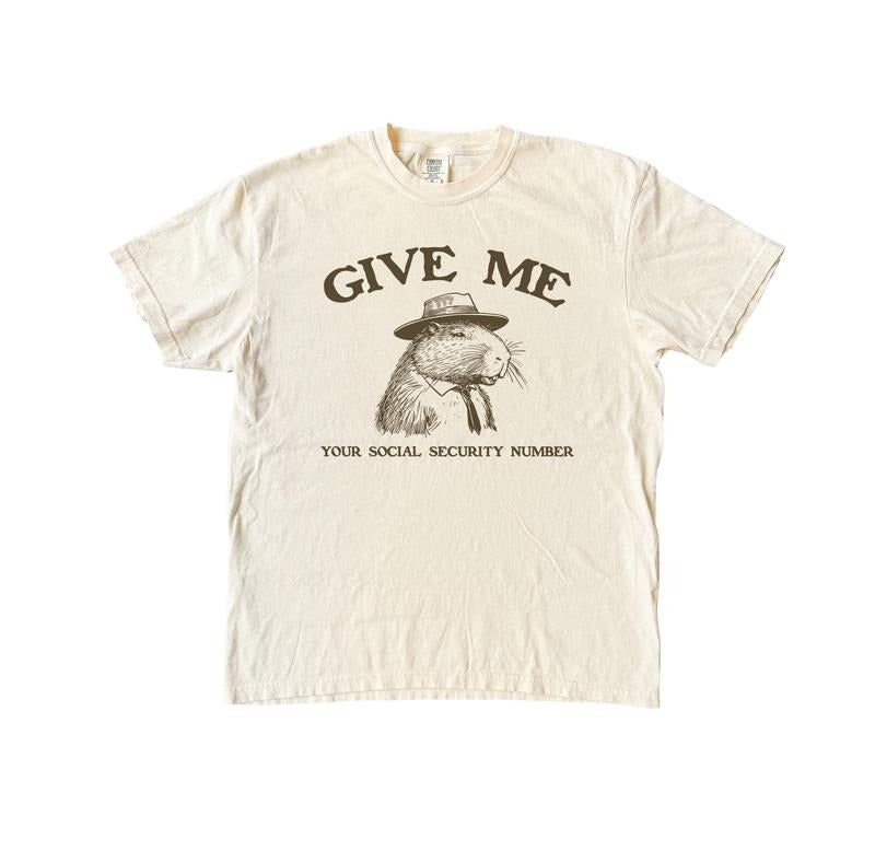 Give Me Your Social Capybara TShirt, Funny Comfort Colors Shirt Hoodie, Sweatshirt | PureTeeCo.com