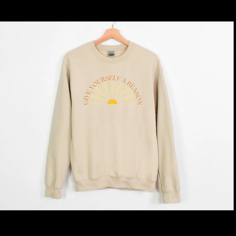 Give Yourself A Reason Mental Health Crewneck  sweater and hoodie T-Shirts, Sweatshirt | PureTeeCo.com
