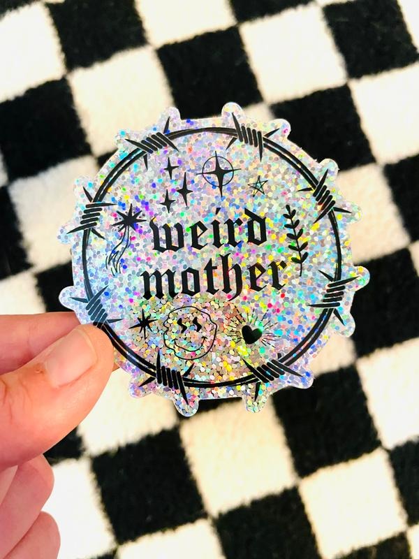 Glitter Weird Mother 90s tattoo vinyl sticker, 3 inches T-Shirts, Hoodie, Sweatshirt | PureTeeCo.com