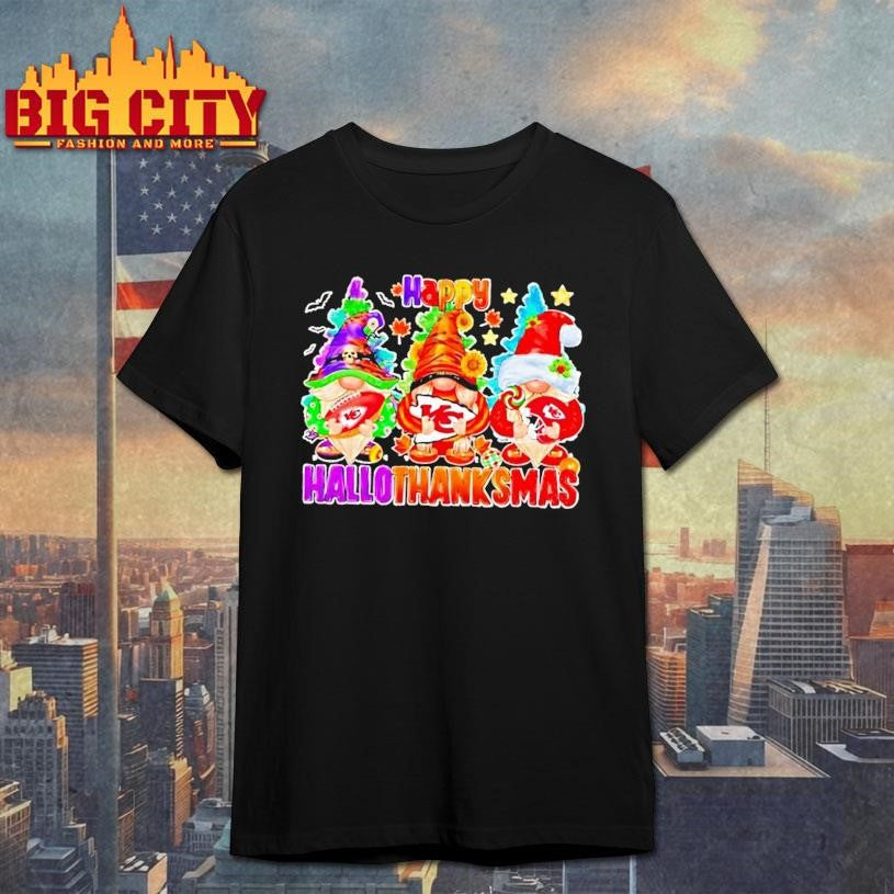 Gnomes X Kansas City Chiefs Happy Hallothanksmas Shirt