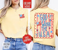 God Bless the USA Shirt Gildan, Cute Patriotic Tee, Trendy Summer Women's Tshirt Plus Size, Gift for Her Hoodie, Sweatshirt