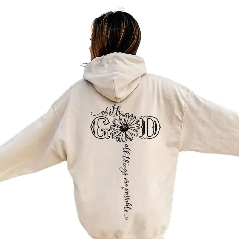 God Hoodie,Wild Flowers Hoodie,Christian Hoodie,Faith Hoodie,Religious Hoodie,Jesus Christ Hoodie Cotton Menswear...