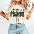 God Made Me Mama T-shirt, Coquette Bow, Camo Mama, Mother Day Gift Hoodie, Sweatshirt | PureTeeCo.com