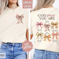 God Says You Are Shirt Comfort Colors, Coquette Bow Women's Tee, Religious Women's Tshirt Hoodie, Sweatshirt | PureTeeCo.com