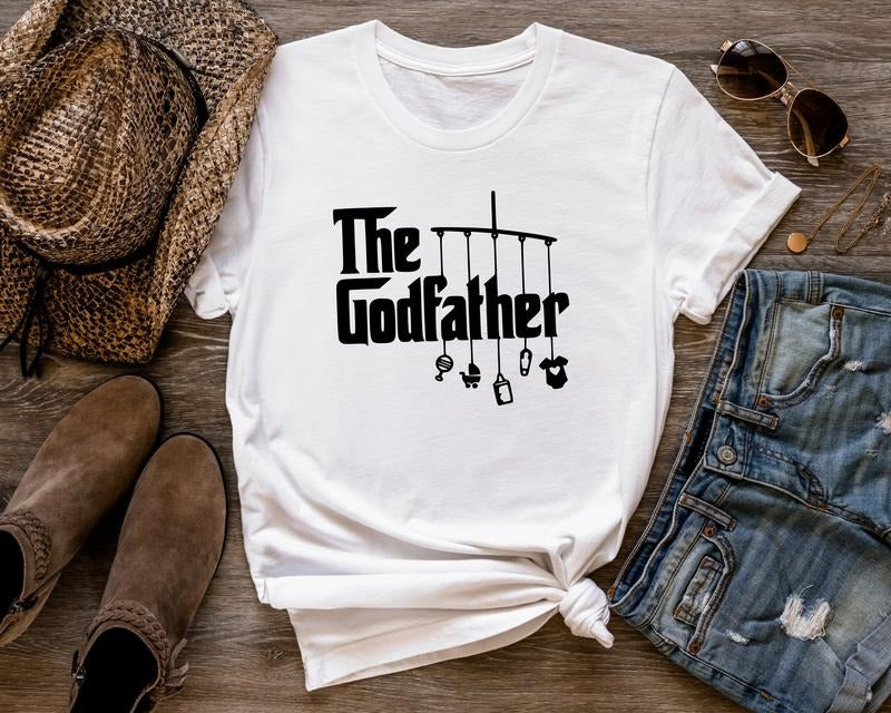 Godfather Unisex T-Shirt, Dad Shirt, The Godfather Gift, Best Dad Gift Fabric Cotton Hoodie, Sweatshirt | PureTeeCo.com