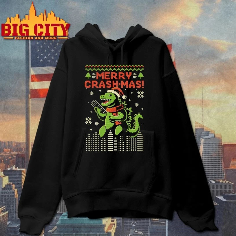 Godzilla Merry Crash-mas ugly Christmas shirt