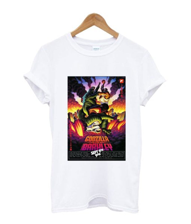 Godzilla Vs. Charles Barkley Poster T-Shirt Hoodie, Sweatshirt | PureTeeCo.com