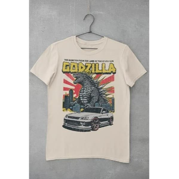 Godzilla and GTR Vintage Unisex Graphic Tee - Retro Unis Menswear Top Hoodie, Sweatshirt | PureTeeCo.com