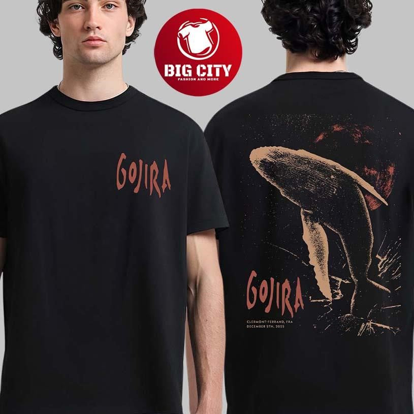 Gojira Ferrand France 2025 Event Poster At Clermont On December 5 2025 Two Sided Shirt