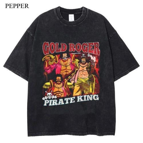 Gold Roger Vintage T-Shirt, Anime Manga Unisex T-Shirt, Gift For Him Menswear Top Hoodie, Sweatshirt | PureTeeCo.com