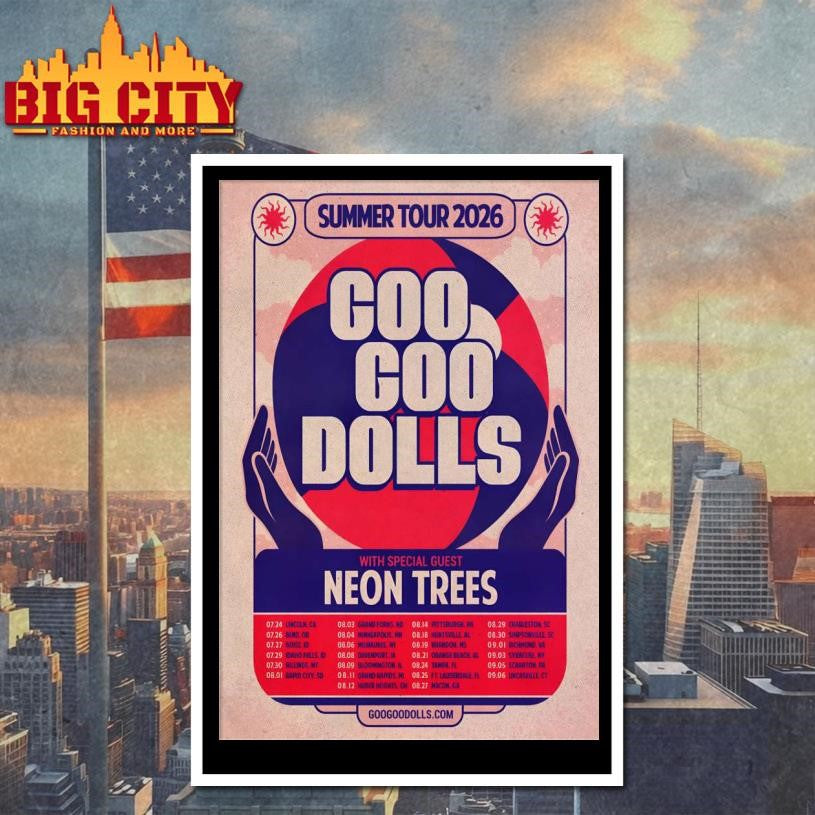 Goo Goo Dolls 2026 Summer Tour Poster Shirt