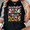 Goodbye 2024 Hello 2025 Christmas Shirt, Christmas Gift, Christmas 2024 Shirt, Family Christmas Sweatshirt Hoodie