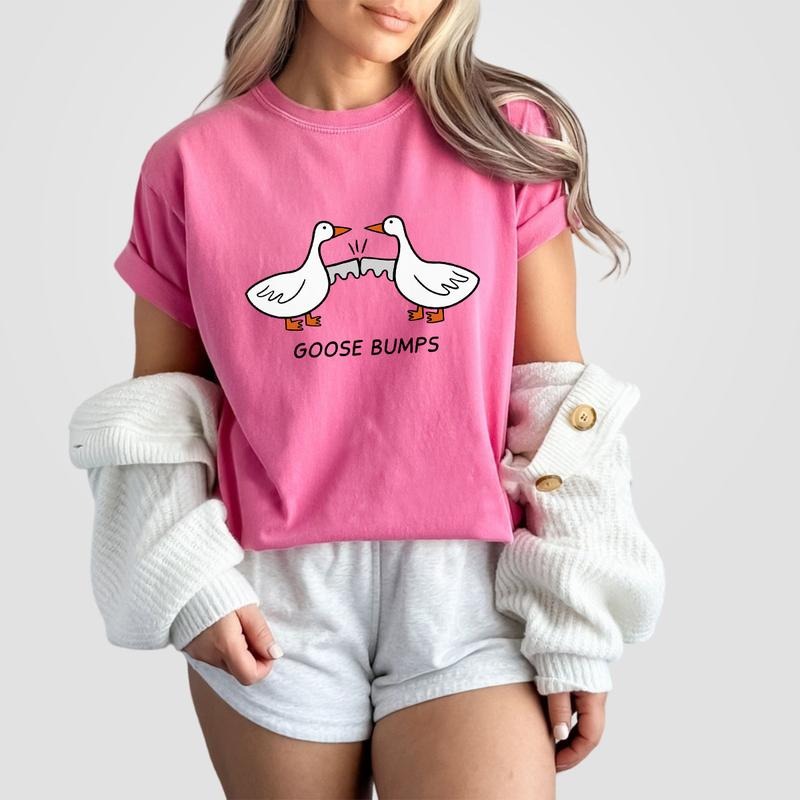 Goose Bumps Comfort Shirt for Her, Silly Goose T-shirt, Funny Goose Shirt, Goose Lover Tee, Cute Goose Couple Clothing,...