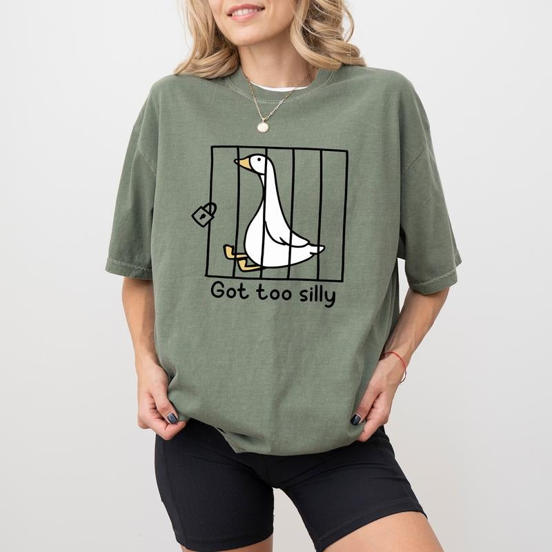 Got Too Silly Comfort Colors Shirt, Funny Goose Graphic Tee, God's Silliest Goose T-shirt, Meme Unisex Clothing Hoodie,...