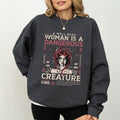Gothic A Well Read Woman is a Dangerous Creature Sweatshirt, Feminist Women Sweater, Vintage Bookish Shirt, Intellectual...