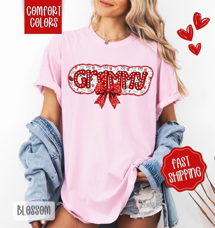 Grammy Valentine Shirt Comfort Colors, Valentine's Day Women's Tee, Cute Women's Tshirt Hoodie, Sweatshirt | PureTeeCo.com
