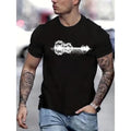 Graphic Print T-shirt Men's Casual Street Style Summer And Autumn Slightly Elastic Round Neck T-shirt Made in USA Hoodie,...