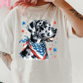 Great Dane Harleiquin Patriotic Dog Shirt ~ Unisex Apparel Relaxed Fit Printed In The USA Clothing Womenswear Casual...