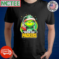 Green Bay Packers Grinch wearing Santa hat Christmas 2024 shirt