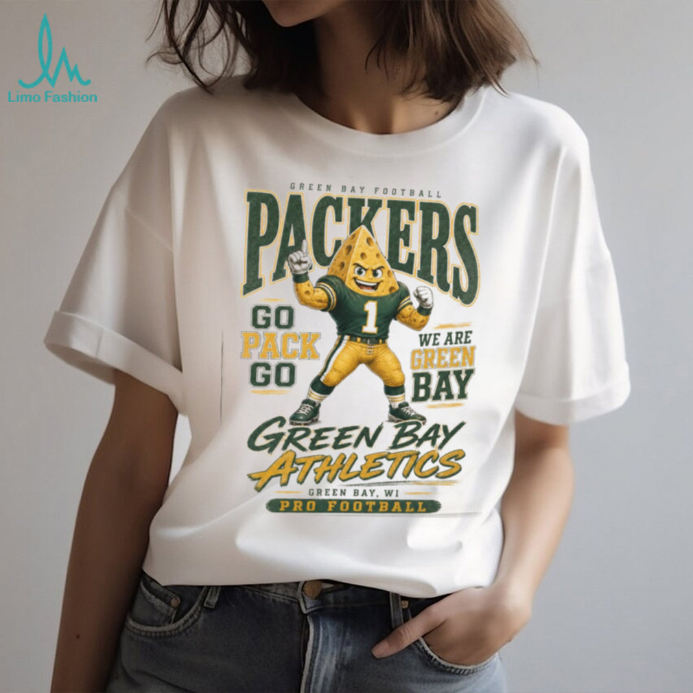 Green Bay Packers Mascot Cheese Head Pro Football Shirt