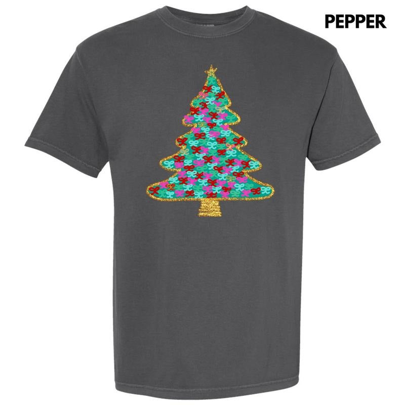 Green Bushel Of Bows Christmas Tree Comfort Colors T-Shirt 'NLB' Hoodie, Sweatshirt | PureTeeCo.com