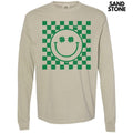 Green Shamrock Checker Happy Face Long Sleeve Comfort Colors T-Shirt 'NLB' Hoodie, Sweatshirt | PureTeeCo.com