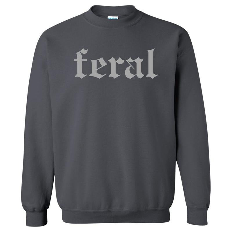 Grey FERAL Sweatshirt 'NLB' T-Shirts, Hoodie | PureTeeCo.com