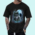 Grey Wolf Hunting Ground, Icy Moon, Forest, Galaxy Unisex T-Shirt, Cotton 100%, Top Trending Fashion Hoodie, Sweatshirt