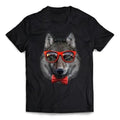 Grey Wolf in Red Retro Sunglass and Bow Tie - Short-Sleeve Unisex T-Shirt Made in USA Hoodie, Sweatshirt | PureTeeCo.com