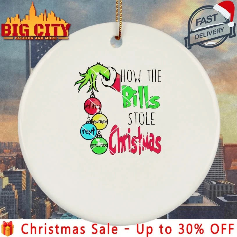 Grinch How the Bills Stole Christmas Utilities Insurance Rent Groceries shirt