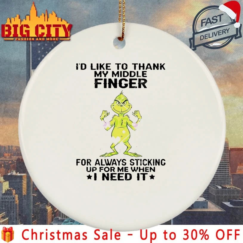 Grinch I’d Like To thank My Middle Finger For Always Sticking Up For Me When I Need It Shirt