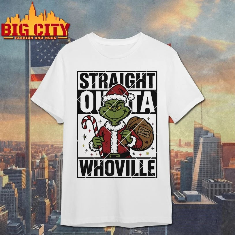 Grinch Santa Christmas Straight Outta Whoville shirt