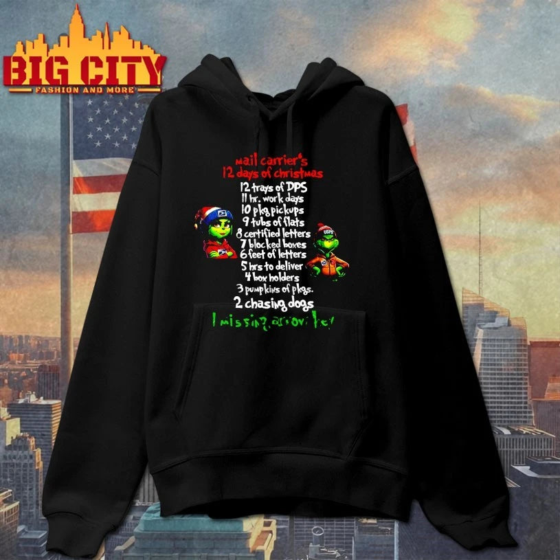 Grinch USPS Mail Carrier’s 12 Days Of Christmas I Missing Arrow Key shirt