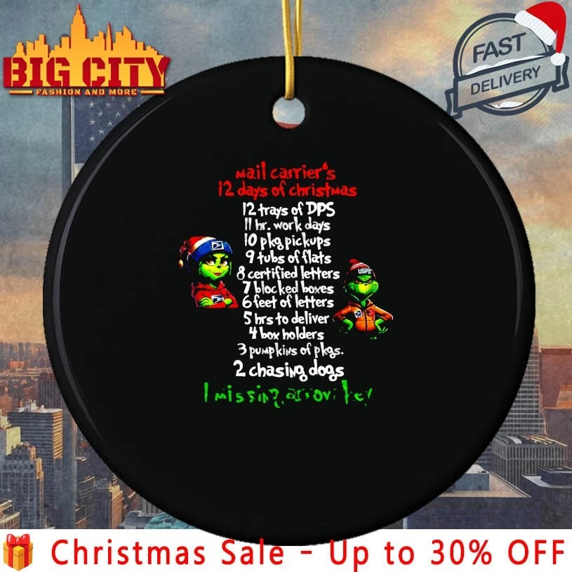 Grinch USPS Mail Carrier’s 12 Days Of Christmas I Missing Arrow Key shirt
