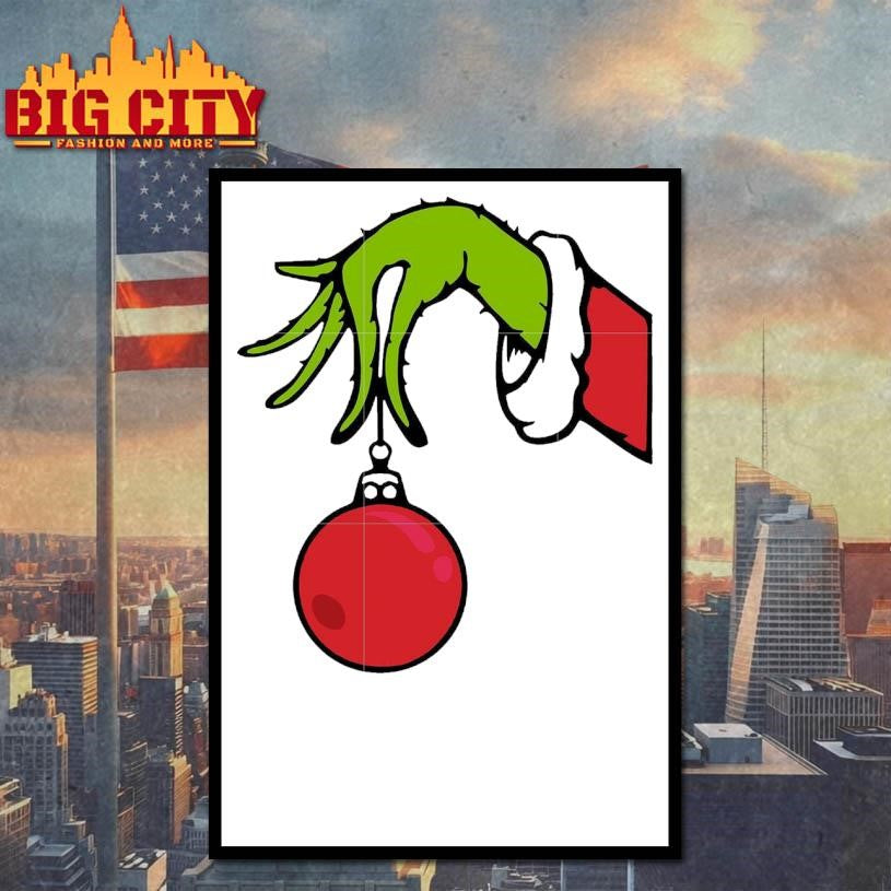 Grinch hand christmas bauble shirt