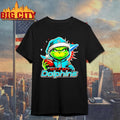Grinch wearing Santa x Miami Dolphins hat Christmas shirt
