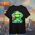 Grinch wearing Santa x New York Jets hat Christmas shirt