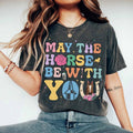 Groovy Horse Racing Kentucky Derby Comfort Colors Shirt, May The Horse Be With You KY Derby 2024, First Saturday In May...