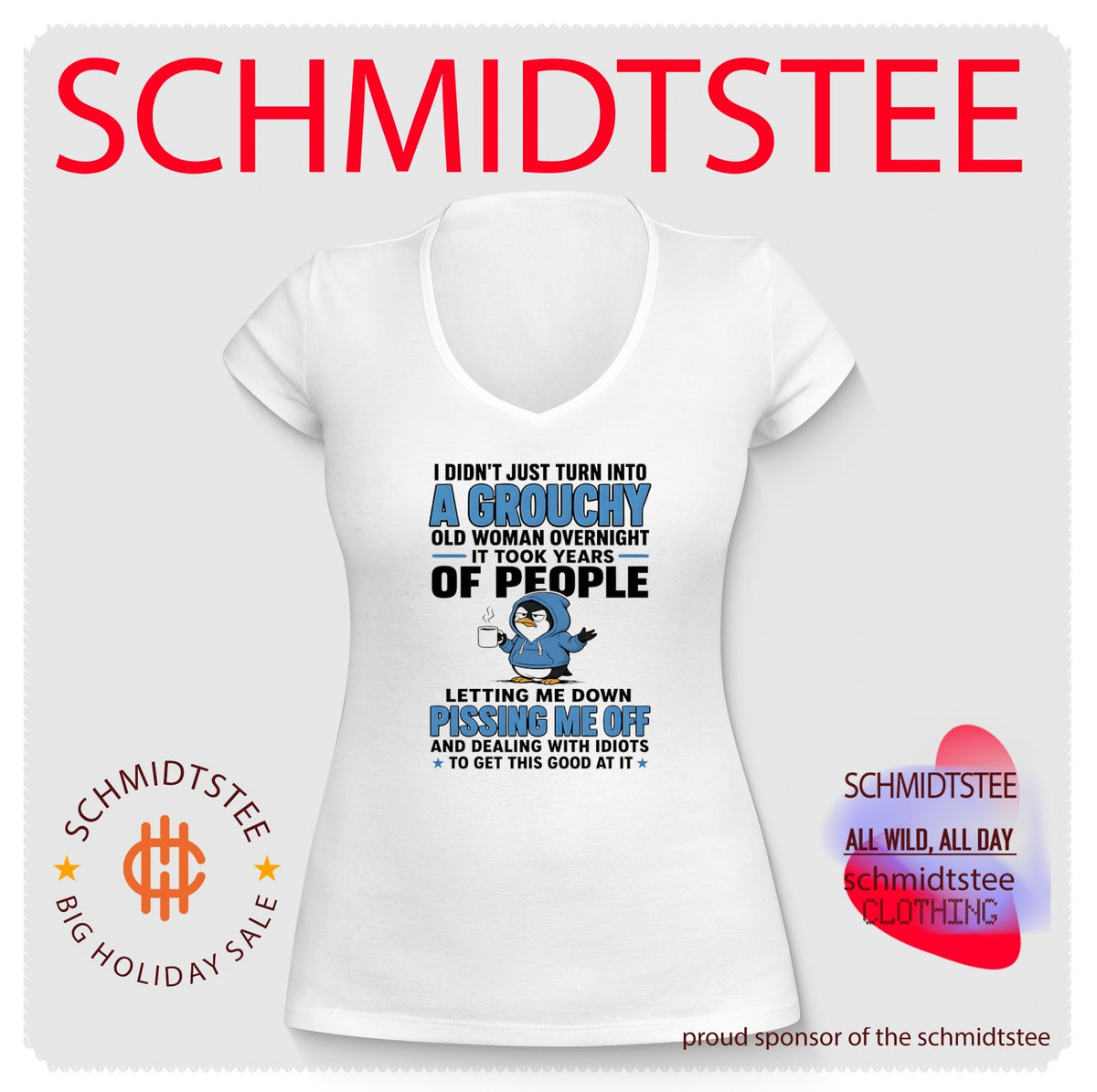 Grouchy Old Woman Penguin Coffee Slogan shirt