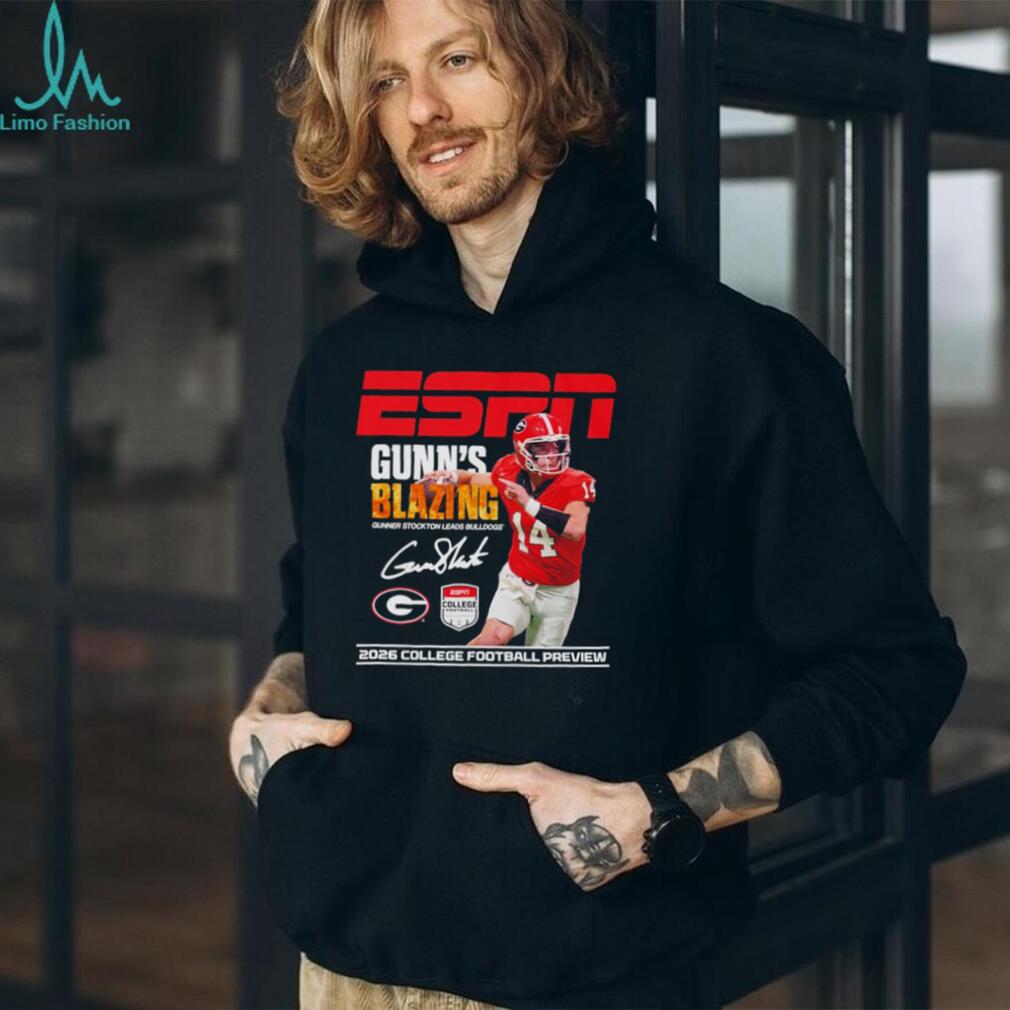 Gunner Stockton Georgia Bulldogs Gunns Blazing ESPN 2026 College Football Preview shirt