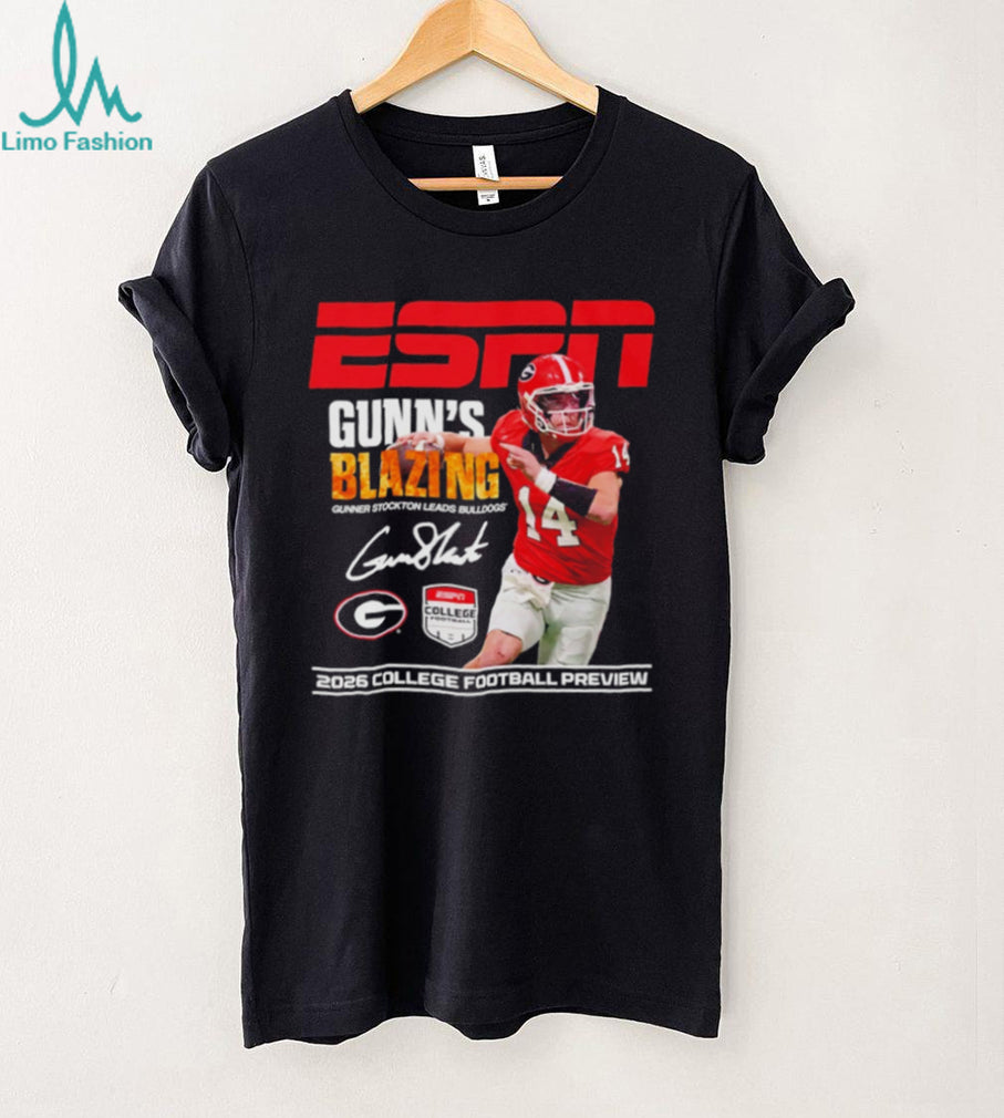 Gunner Stockton Georgia Bulldogs Gunns Blazing ESPN 2026 College Football Preview shirt
