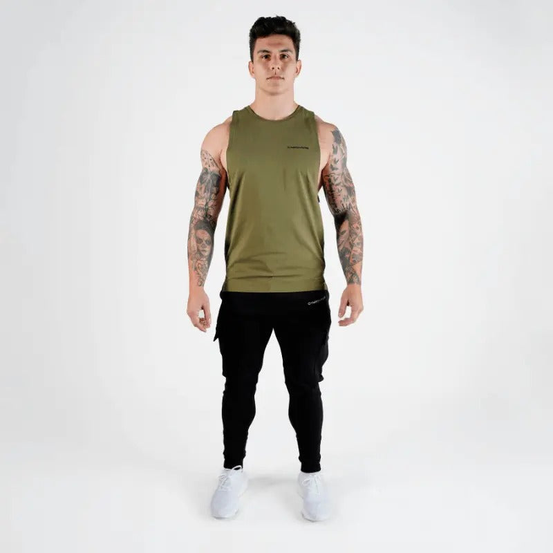 Gymreapers Plain OD Green Cotton Muscle Tank for Men's Underwear T-Shirts, Hoodie, Sweatshirt | PureTeeCo.com