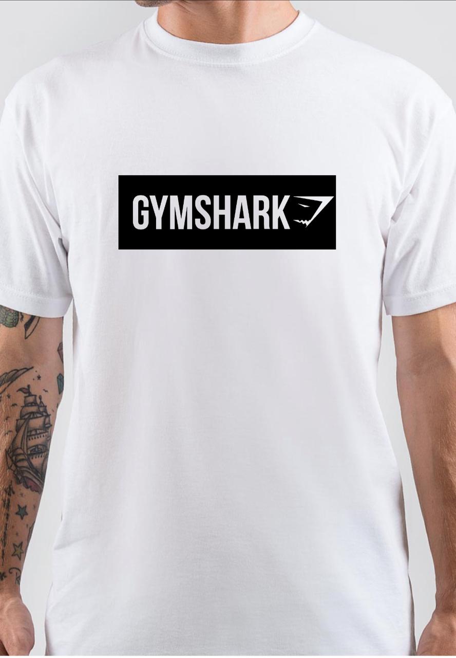 Gymshark White T-Shirt Hoodie, Sweatshirt | PureTeeCo.com