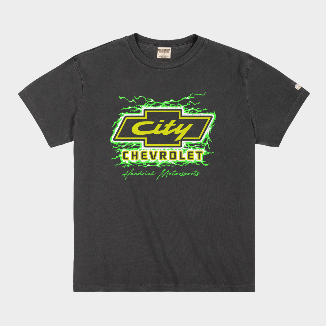 Hendrick Motorsports City Chevrolet Vintage Heavyweight Tee Hoodie, Sweatshirt | PureTeeCo.com (Image 1)
