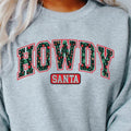 HOWDY SANTA VARSITY HOLIDAY CREWNECK SWEATSHIRT, RUNS TRUE TO SIZE GO UP ONE SIZE FOR THE OVERSIZED LOOK CASUAL WEAR...
